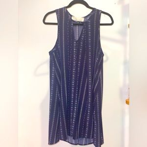 Vintage Havana Blue Print Flowy Sleeveless Dress
